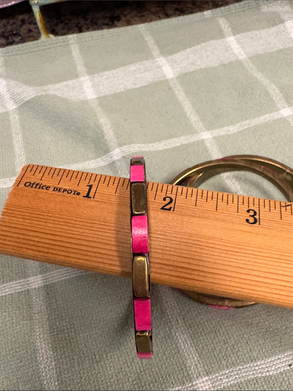 Bronze-Tone Stackable Bracelets with Pink Accents - Picture 7 of 10